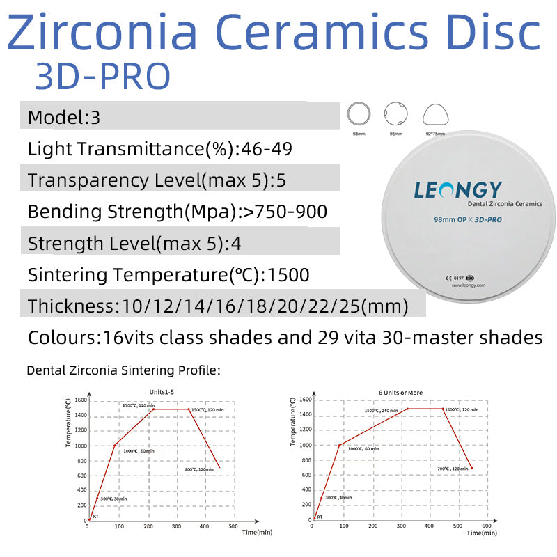 3D Pro – Zirkoniascheibe OP (98 mm) 